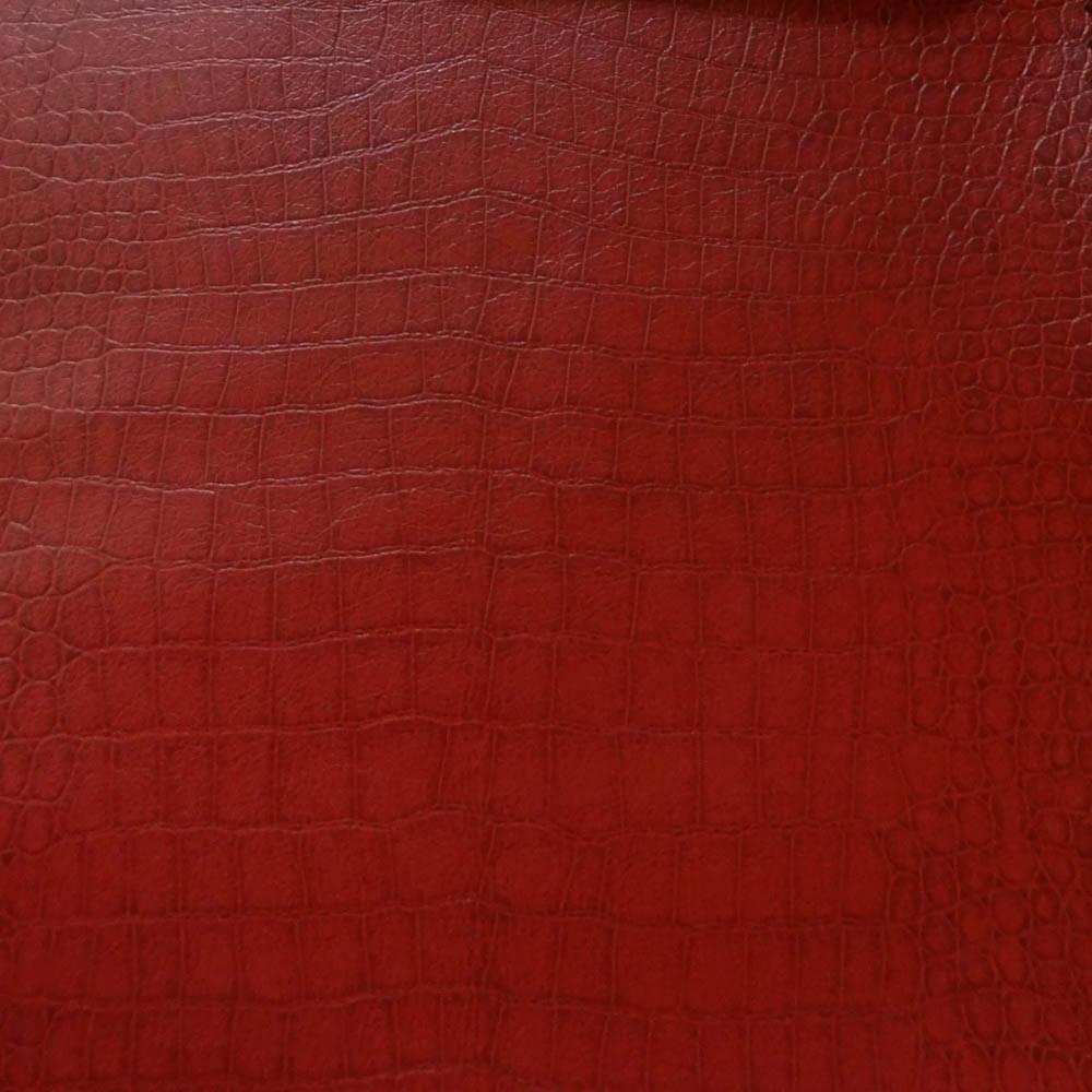 Burgundy Crocodile 100% PU Soft Skin Faux Leather Vinyl Fabric