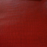 Burgundy Crocodile 100% PU Soft Skin Faux Leather Vinyl Fabric / 40 Yards Roll