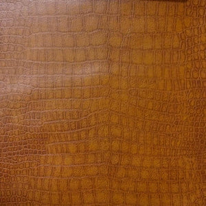 Saddle Crocodile 100% PU Soft Skin Faux Leather Vinyl Fabric / 40 Yards Roll