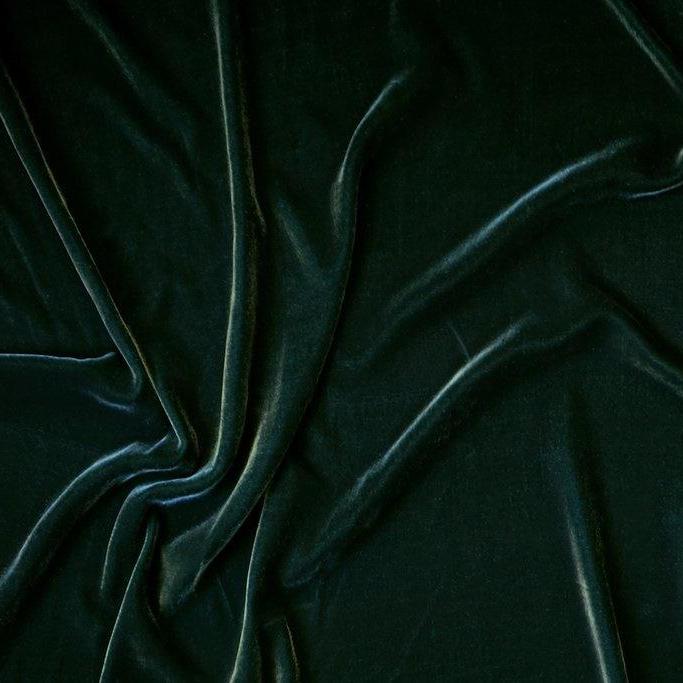 iFabric Dark Green Silk Velvet Fabric