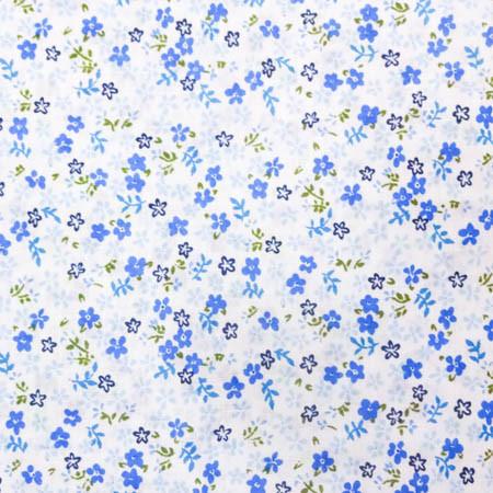 Blue Mini Flower Poly Cotton Fabric