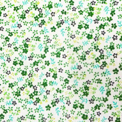Green Mini Flower Poly Cotton Fabric