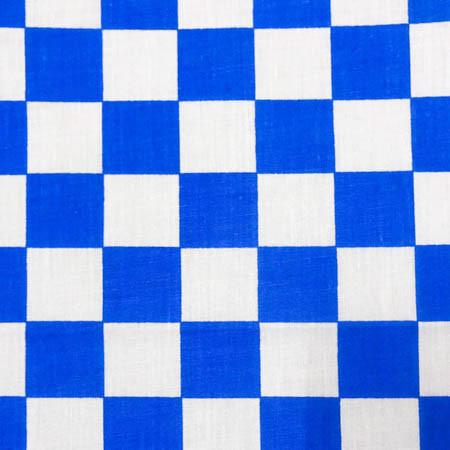 Blue Racing Checkered Poly Cotton Fabric