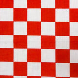 Red Racing Checkered Poly Cotton Fabric