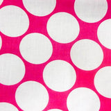 Giant Polka Dot White on Pink Poly Cotton Fabric