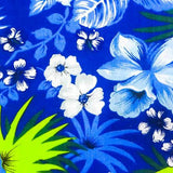 Hawaiian Floral Blue Poly Cotton Fabric