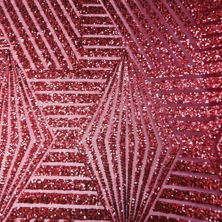 Red Bombshell Stretch Sequin Fabric