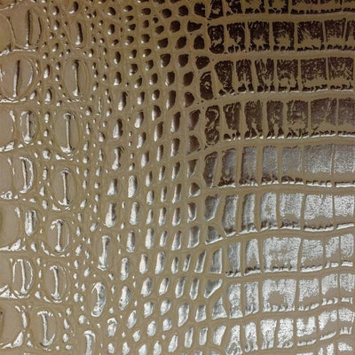 Peach Gold Two Tone Alligator Vinyl Fabric / 40 Yards Roll
