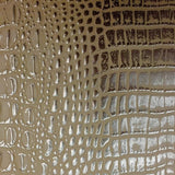 Peach Gold Two Tone Alligator Vinyl Fabric / 40 Yards Roll