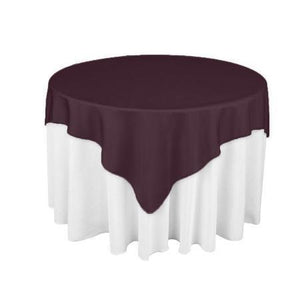 Eggplant Square Polyester Overlay Tablecloth 85" x 85"