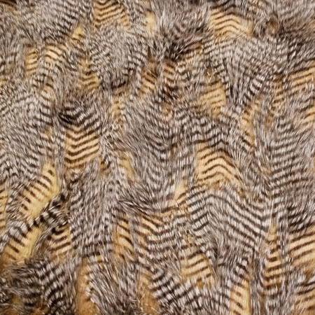 Brown Faux Feathered Fur Fabric