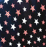 Navy American Patriotic Stars Allover Fleece Fabric
