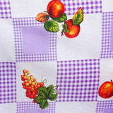 Fruits on Checkered Poly Cotton Fabric