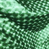 3D Green Optical Tiles 4 Way Stretch Spandex Fabric
