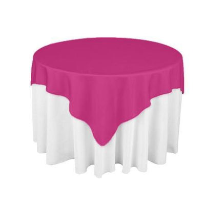 Fuschsia Square Polyester Overlay Tablecloth 72