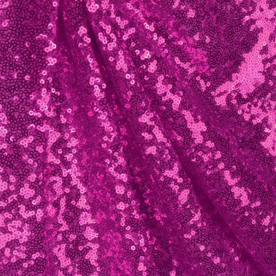 Fuchsia Mini Glitz Sequin Mesh Fabric