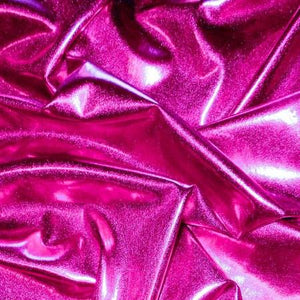 Fuchsia Spandex Lame Foil Stretch Metallic Fabric / 50 Yards Roll