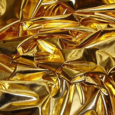Gold Spandex Lame Foil Stretch Metallic Fabric / 50 Yards Roll