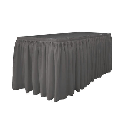 14 Ft. x 29 in. Charcoal Accordion Pleat Polyester Table Skirt