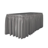 14 Ft. x 29 in. Dark Grey Accordion Pleat Polyester Table Skirt