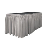 14 Ft. x 29 in. Light Grey Accordion Pleat Polyester Table Skirt