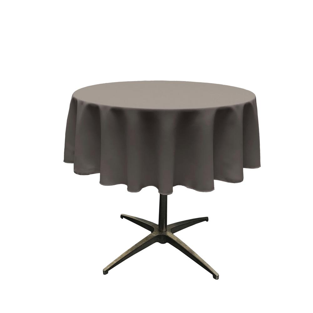 51" Charcoal Polyester Round Tablecloth