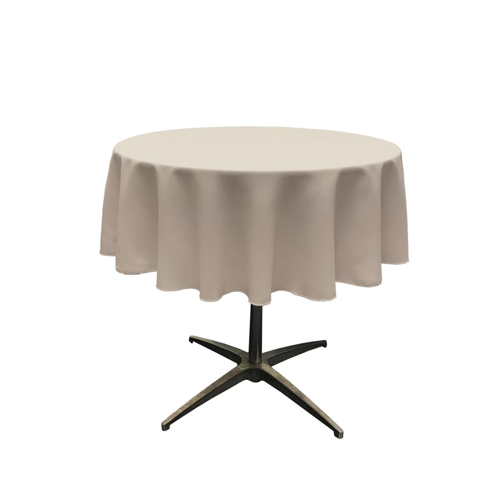 51" Light Grey Polyester Round Tablecloth