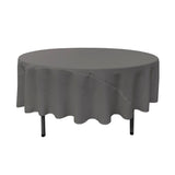 90" Charcoal Polyester Round Tablecloth