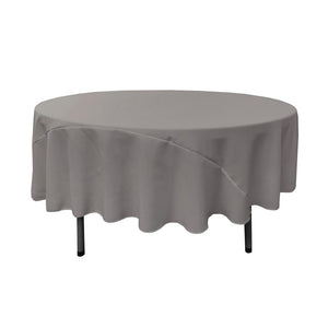 90" Dark Grey Polyester Round Tablecloth