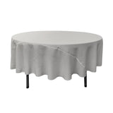 90" Light Grey Polyester Round Tablecloth