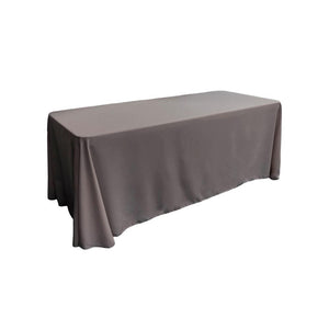 Charcoal 100% Polyester Rectangular Tablecloth 90" x 132"