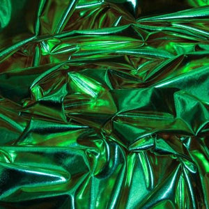 Green Spandex Lame Foil Stretch Metallic Fabric / 50 Yards Roll