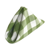 (12 / Pack) White Apple Green 18" Checkered Polyester Napkin