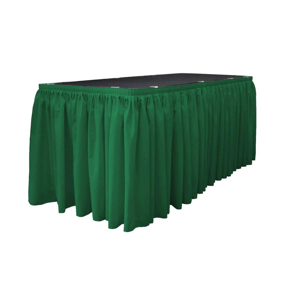 14 Ft. x 29 in. Emerald Green Accordion Pleat Polyester Table Skirt