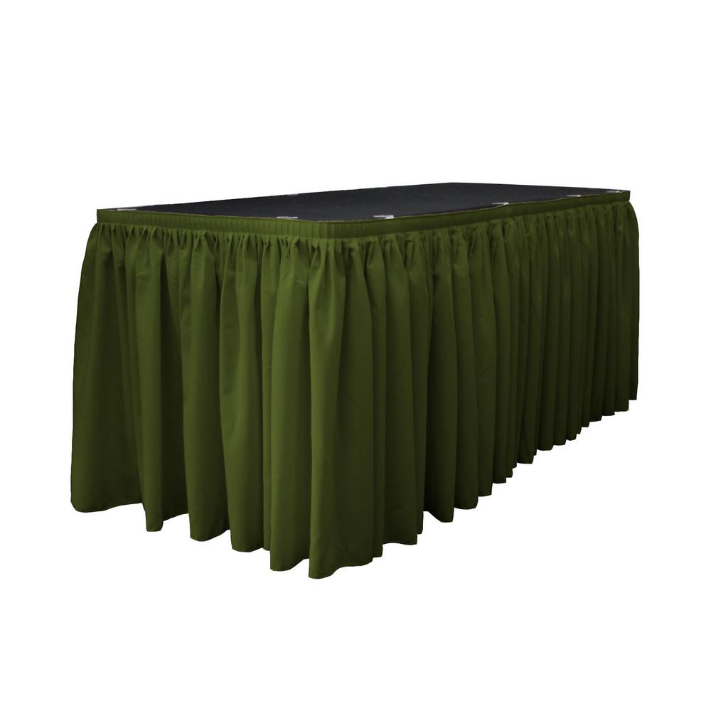 14 Ft. x 29 in. Olive Accordion Pleat Polyester Table Skirt