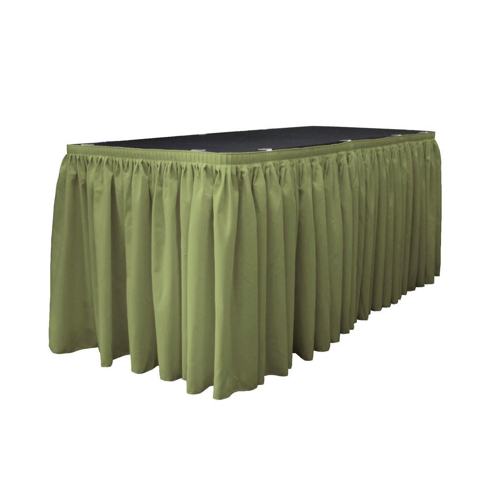 14 Ft. x 29 in. Dark Sage Accordion Pleat Polyester Table Skirt