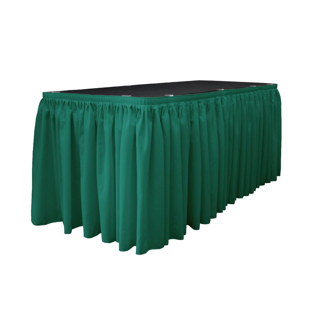 14 Ft. x 29 in. Teal Accordion Pleat Polyester Table Skirt