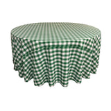 Hunter Green Polyester Checkered Round 120"