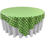 White Lime Checkered Square Overlay Tablecloth Polyester 60" x 60"