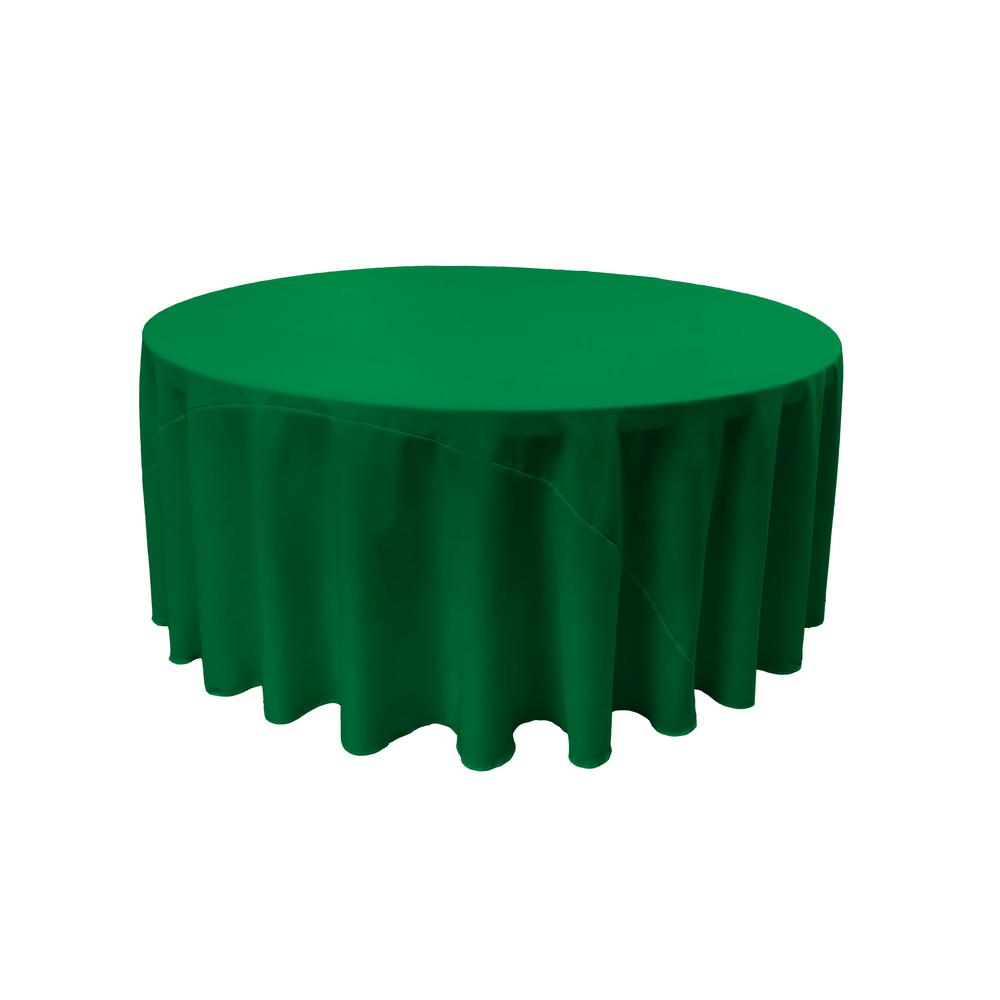 Emerald Green 100% Polyester Round Tablecloth 108"