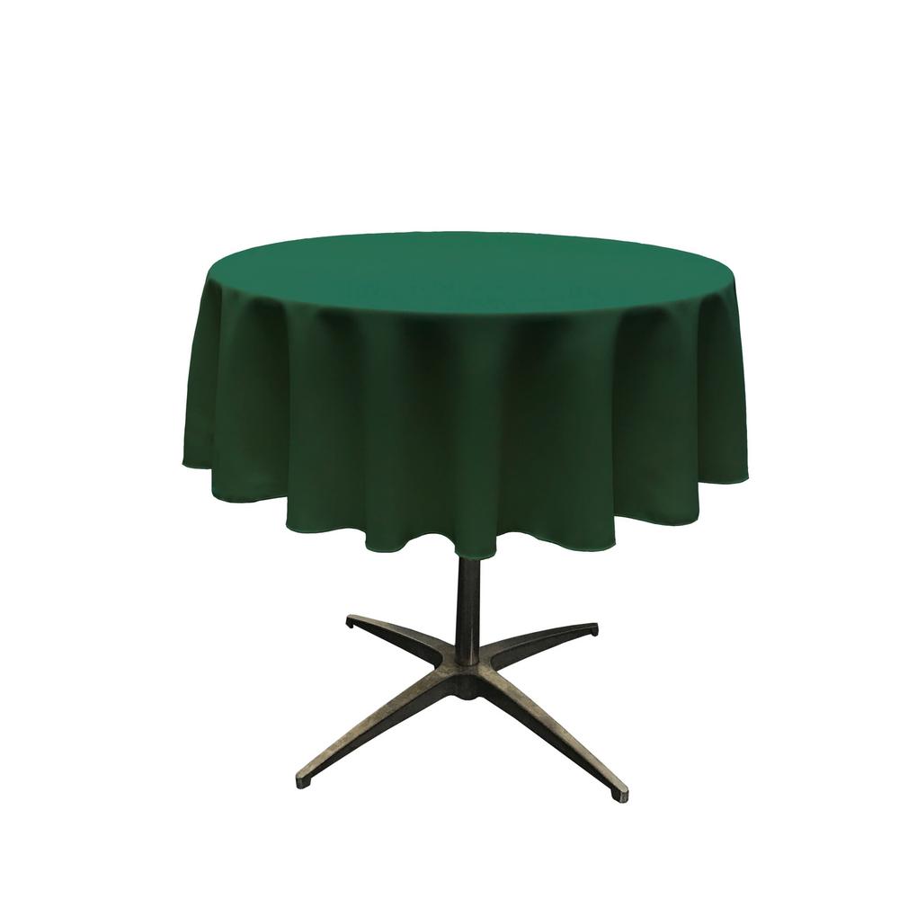 51" Hunter Green Polyester Round Tablecloth