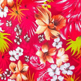 Hawaiian Floral Red Poly Cotton Fabric