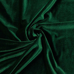 Hunter Green Stretch Velvet Fabric / 60 Yards Roll