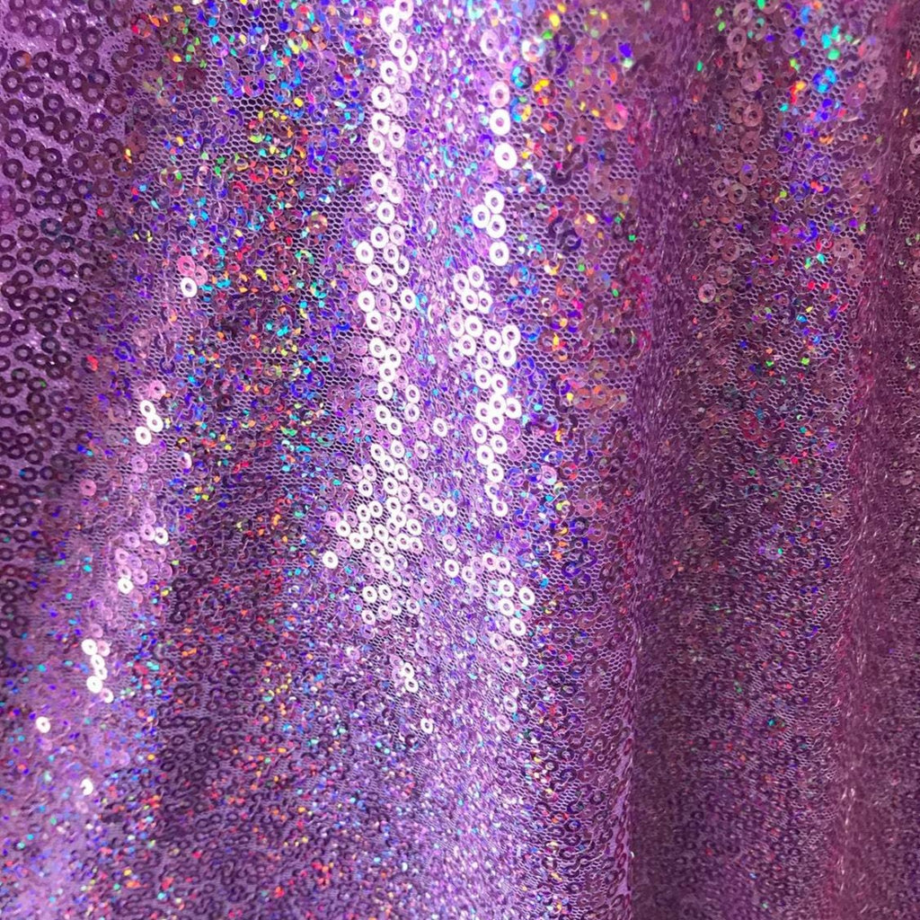 Lilac Mini Glitz Sequin Mesh Fabric