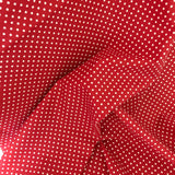 1/4" Quarter inches White Polka Dot on Red Poly Cotton Fabric