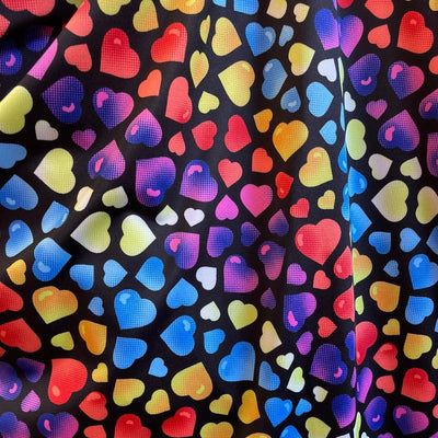 heart print multicolored Spandex Fabric