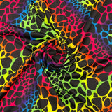Rainbow Animal Giraffe Tie Dye Nylon Print Spandex Fabric