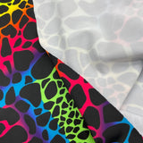 Rainbow Animal Giraffe Tie Dye Nylon Print Spandex Fabric