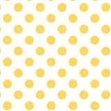 1" One Inch Yellow Polka Dot on White Poly Cotton Fabric
