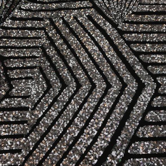 iFabric Silver Big Dot Large Paillette Sequin on Mesh Fabric